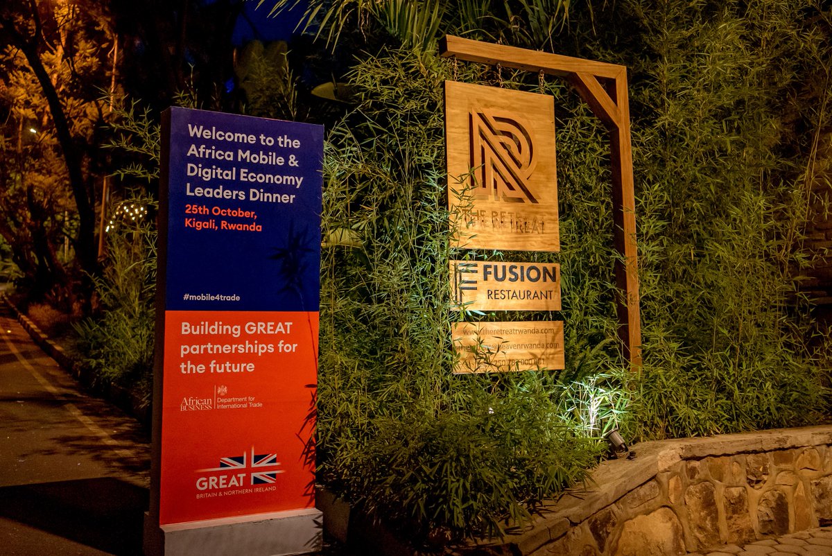 BantooWorld's tweet photo. Thanks to the UK Dept. of International Trade @tradegovAfrica and @AfricanBizMag for organising the fantastic event "Africa Mobile &amp; Digital Economy Leaders Dinner" at #MWCAfrica #SharedValueAfricaInitiative #Kigali #MWC22 https://t.co/U7vXu2sZez