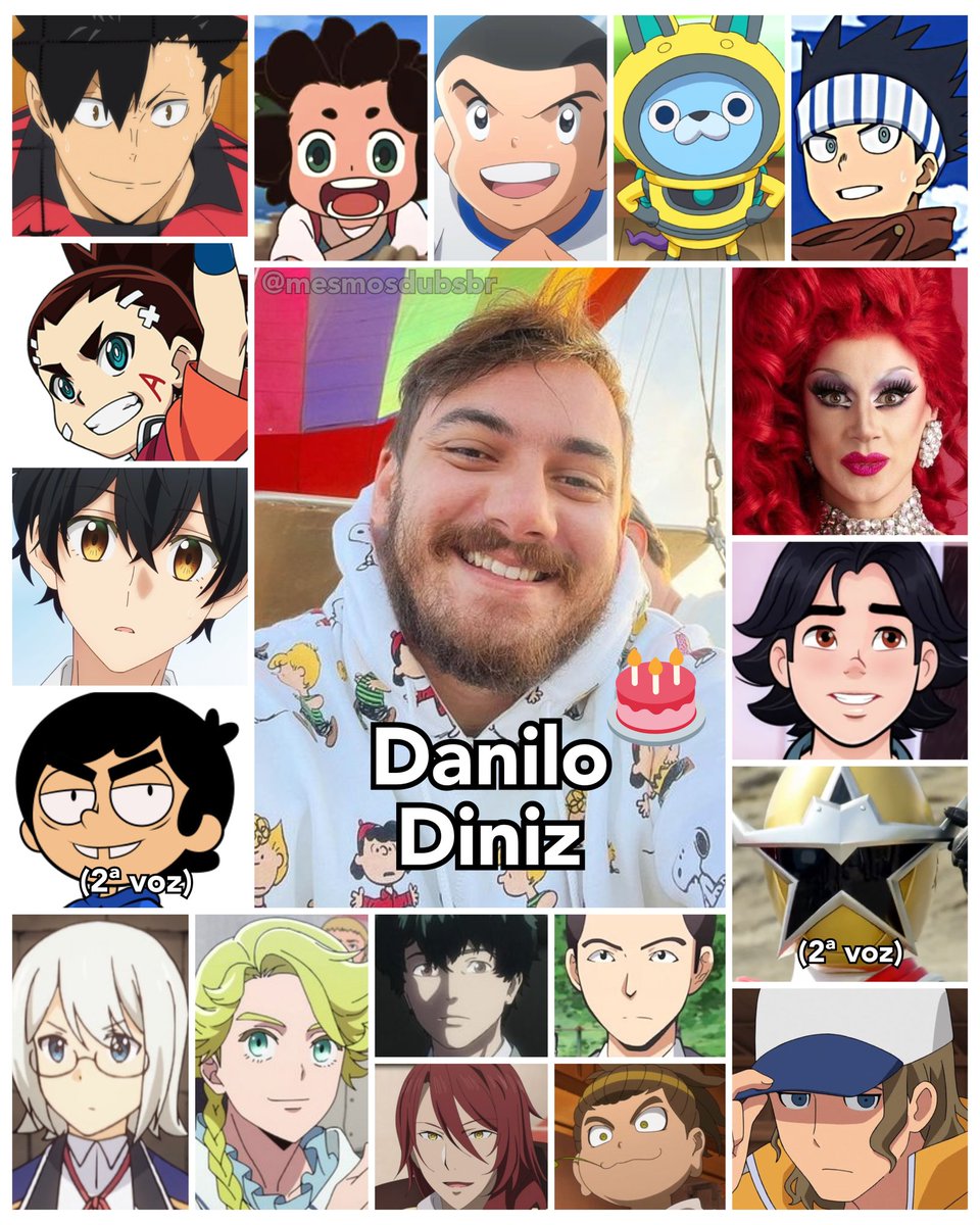 Personagens Com os Mesmos Dubladores! on X: Gigante no quesito  versatilidade, desejamos um felizíssimo aniversário para o multifacetado  Danilo Diniz, nosso Aiger Akabane em Beyblade Burst, Tetsuro Kuroo em  Haikyuu!!, Akira em