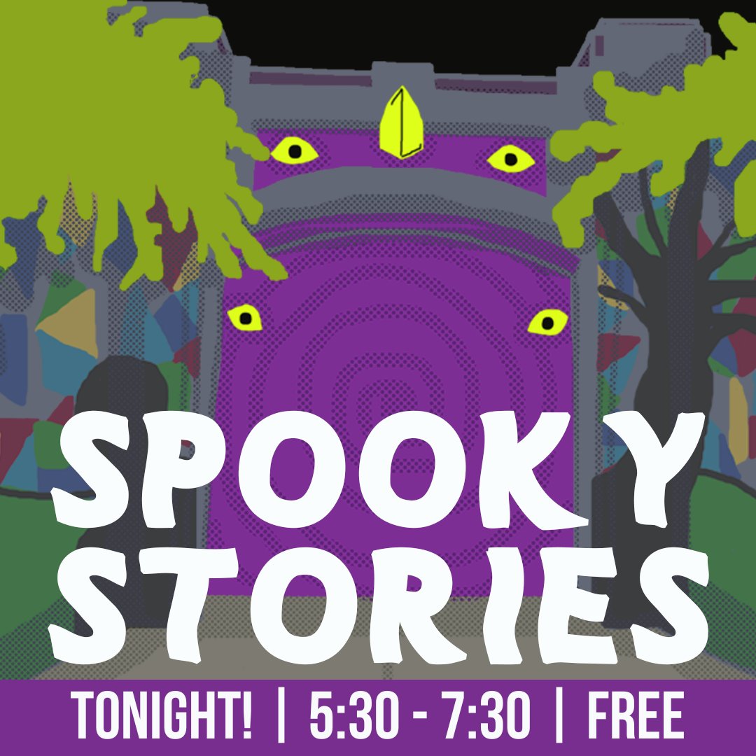 Tonight is the night! Join us for an evening of spooky stories in our Main Gallery from 5:30-7:30 PM. We encourage families to show up in costume to listen to storytellers share creepy, kid-friendly tales. Grab a take-home craft kit on your way out!