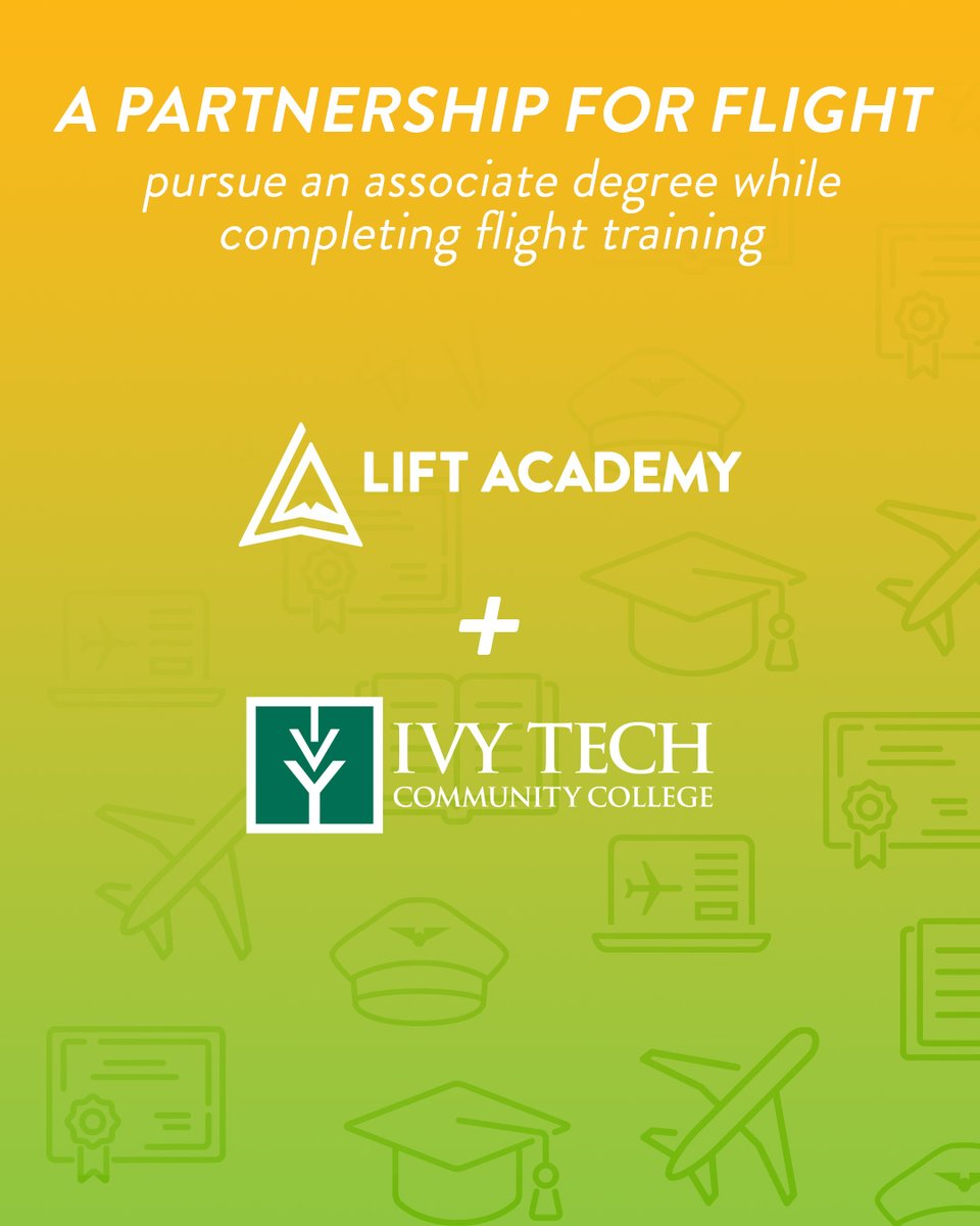 We’re making flight more accessible. Through our recent partnership with @IvyTechCC , more pilots will be able to take to the skies and find a rewarding career through LIFT Academy. Find out more about our partnership and apply at flywithlift.com #flywithlift #ivytech