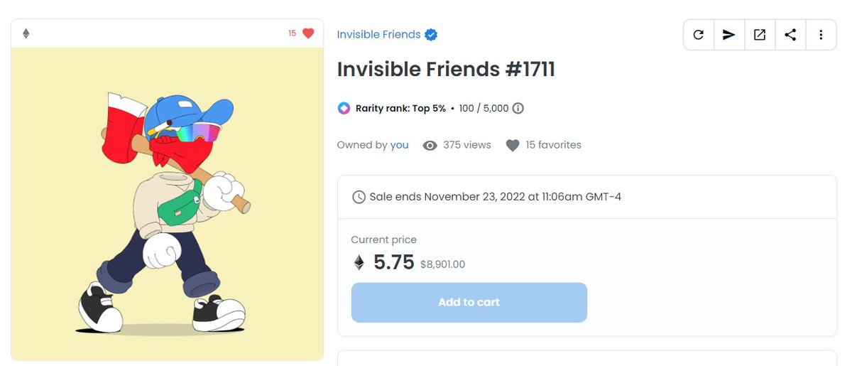 _Doc_Johnson's tweet image. Hmm @opensea added rarity rank and other analytics.  What do we think?  They are calling my @InvsbleFriends top 5%!  #invisiblefriends #NFT