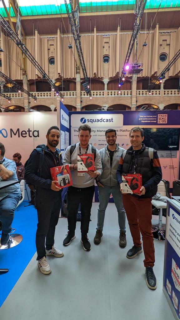 squadcastHQ's tweet image. And we have our reliability wordle winners @SREcon EMEA ! 

In first place we have Ramin from @Decathlon who wins the Nintendo switch ! 

In second and third place we have Vasili from @TomTom and Lukas from @Hostinger who win the headphones! 

#SREcon22 #wordle #winners