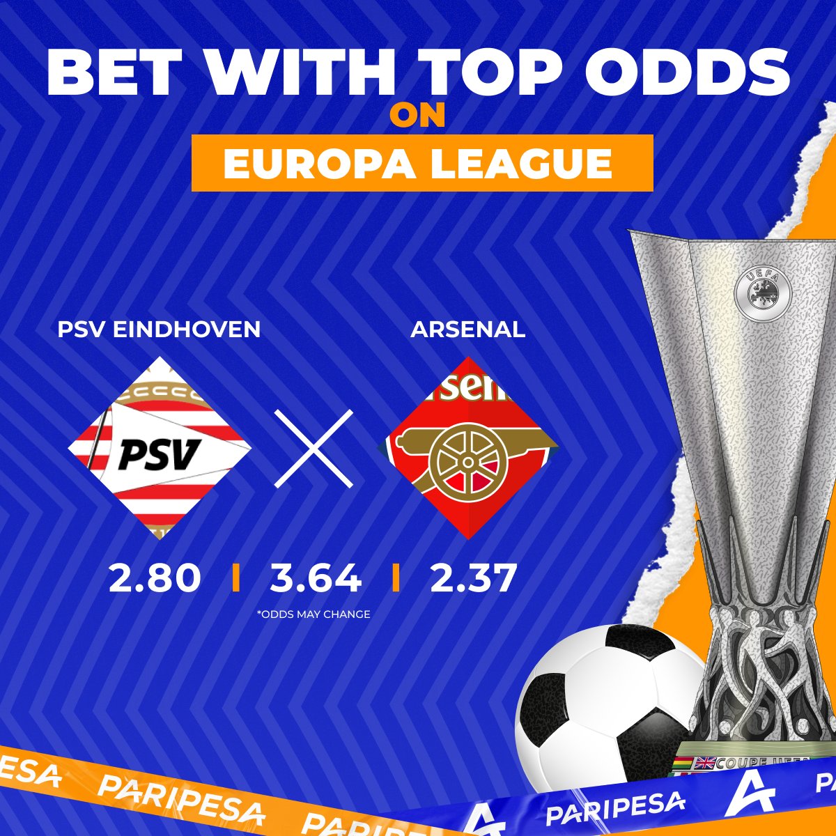 🥵 In order to hold their positions in the Premier League, Arsenal can't put in much effort in this match! 😉 But this doesn’t mean that they won’t be able to win even with the second line-up of the team. 🙏 Bet wisely today too! m.paripesa.bet/524s #EuropaLeague