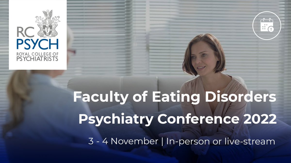 Only 48 hours to book an in-person ticket for the @rcpsychEDFac Eating Disorders Psychiatry Conference 2022! In-person bookings close Tue 1 November; live-stream bookings available until Thu 3 November. Don't miss out; book your place here: bit.ly/3gb3aSg #FEDRCPsych22