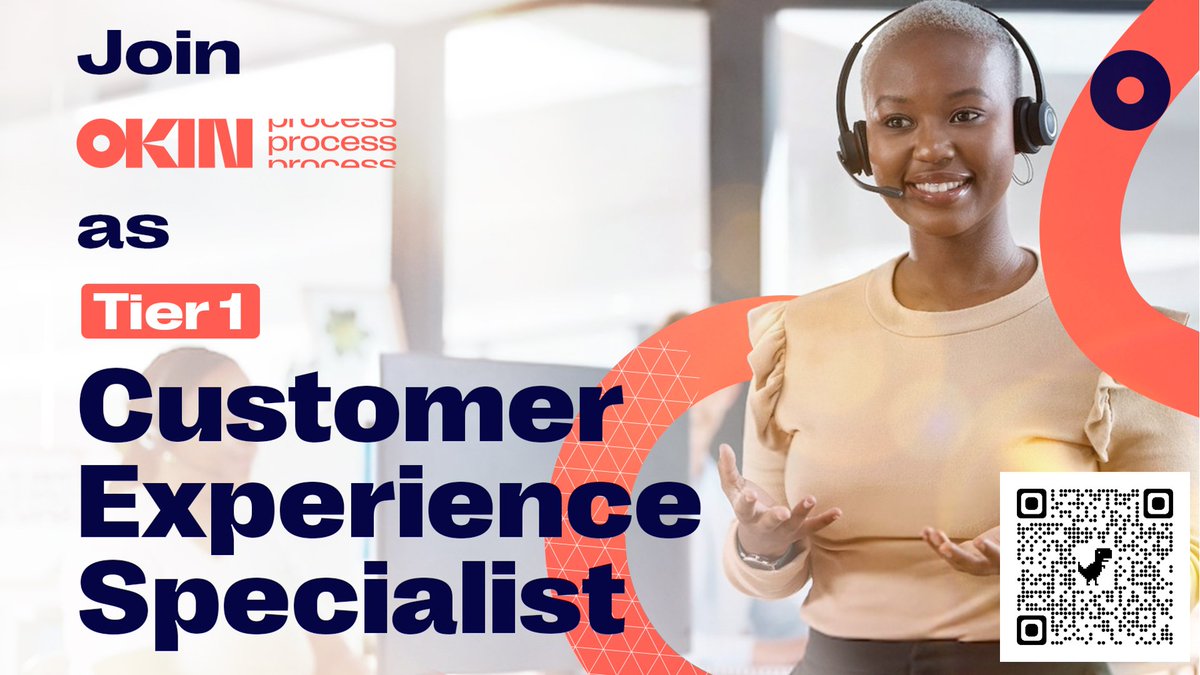 OkinProcess's tweet photo. Join our OKIN Process team as a Tier 1 Customer Experience Specialist!

You could be a great fit if you...
- Have excellent communication skills
- Have good attention to detail

Scan the QR code, or follow the link below to learn more!
https://t.co/IpzeYa0QTP

#hiring https://t.co/qWRZU3zQQf