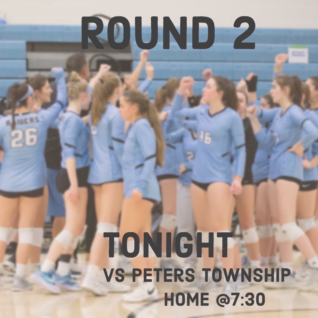 🏐🏐🏐READY TO ROLL🏐🏐🏐

‼️‼️Round 2‼️‼️

Come support your SV Girls Volleyball Team 

🗓TONIGHT
📍<a href="/home/">Geneia@home</a>
🆚 Peters Township
⏰ 7:30

Let’s Go Raiders!! 
#gameday #playoffs #rollraiders #letdothis  <a href="/SV_Sports/">Seneca Valley Sports</a>