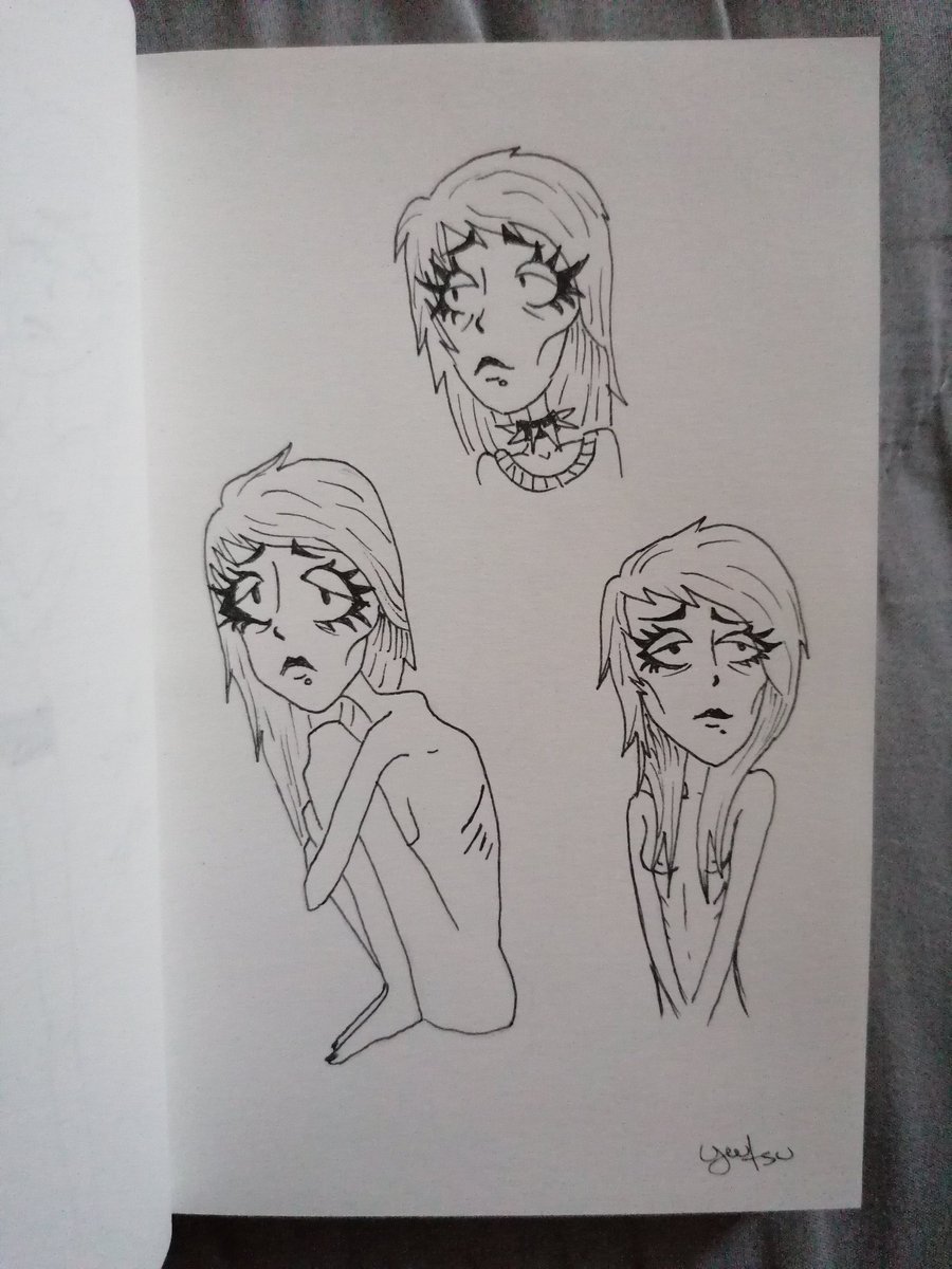 xyuutsux's tweet photo. TW ed 

#artwork #art #edart #ArtistOnTwitter #creepyart #macabreart #draw #drawing #darkart #arttattoo #ed #edtwt  #proana  #emoed #twted #thinspo #eatingdisorder #thighgap #bonespo https://t.co/gjHbxQMYrc
