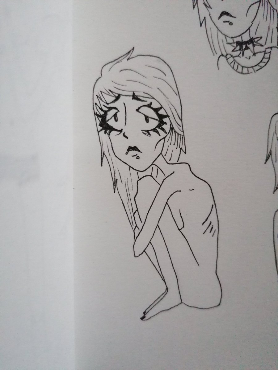 xyuutsux's tweet photo. TW ed 

#artwork #art #edart #ArtistOnTwitter #creepyart #macabreart #draw #drawing #darkart #arttattoo #ed #edtwt  #proana  #emoed #twted #thinspo #eatingdisorder #thighgap #bonespo https://t.co/gjHbxQMYrc