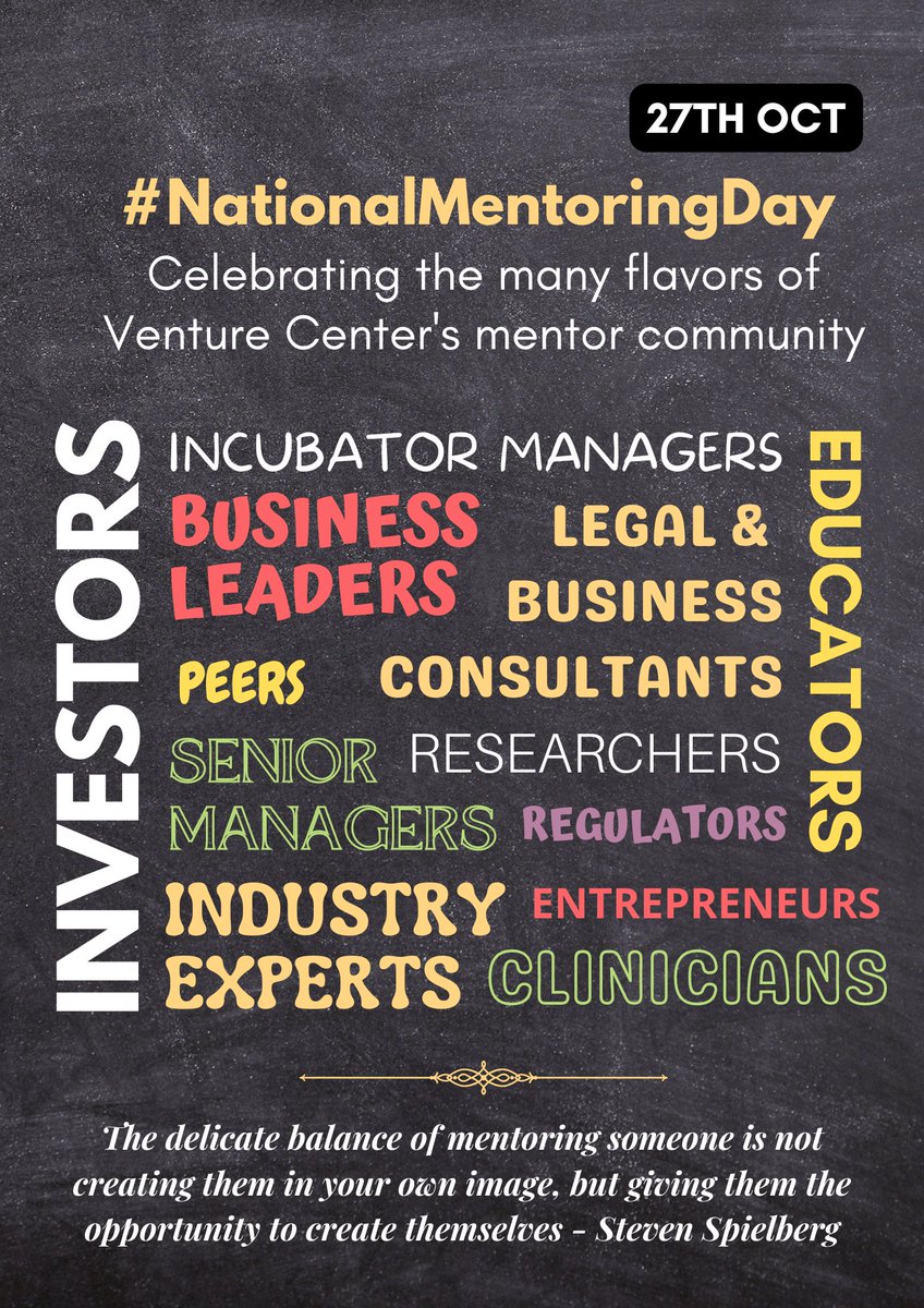 venture_center's tweet photo. “A #mentor is someone who sees more talent and ability within you, than you see in yourself, and helps bring it out in you.” — Bob Proctor

This #NationalMentoringDay, our heartfelt gratitude from us and our #startups to all the mentors in Venture Center's community. https://t.co/Kagg6ypYac
