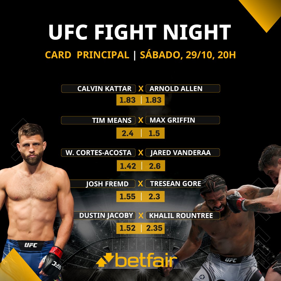 Betfair_Brasil's tweet photo. Preparem o octógono que hoje tem mais um #UFCFightNight com vários combates animando a noite 🥊

Seguem as cotações da #Betfair para o #CardPrincipal. Bora dar seus palpites? 📝

➡️Link para apostar no UFC📲 https://t.co/jDJSnKOWIV https://t.co/dpXclIXQVz