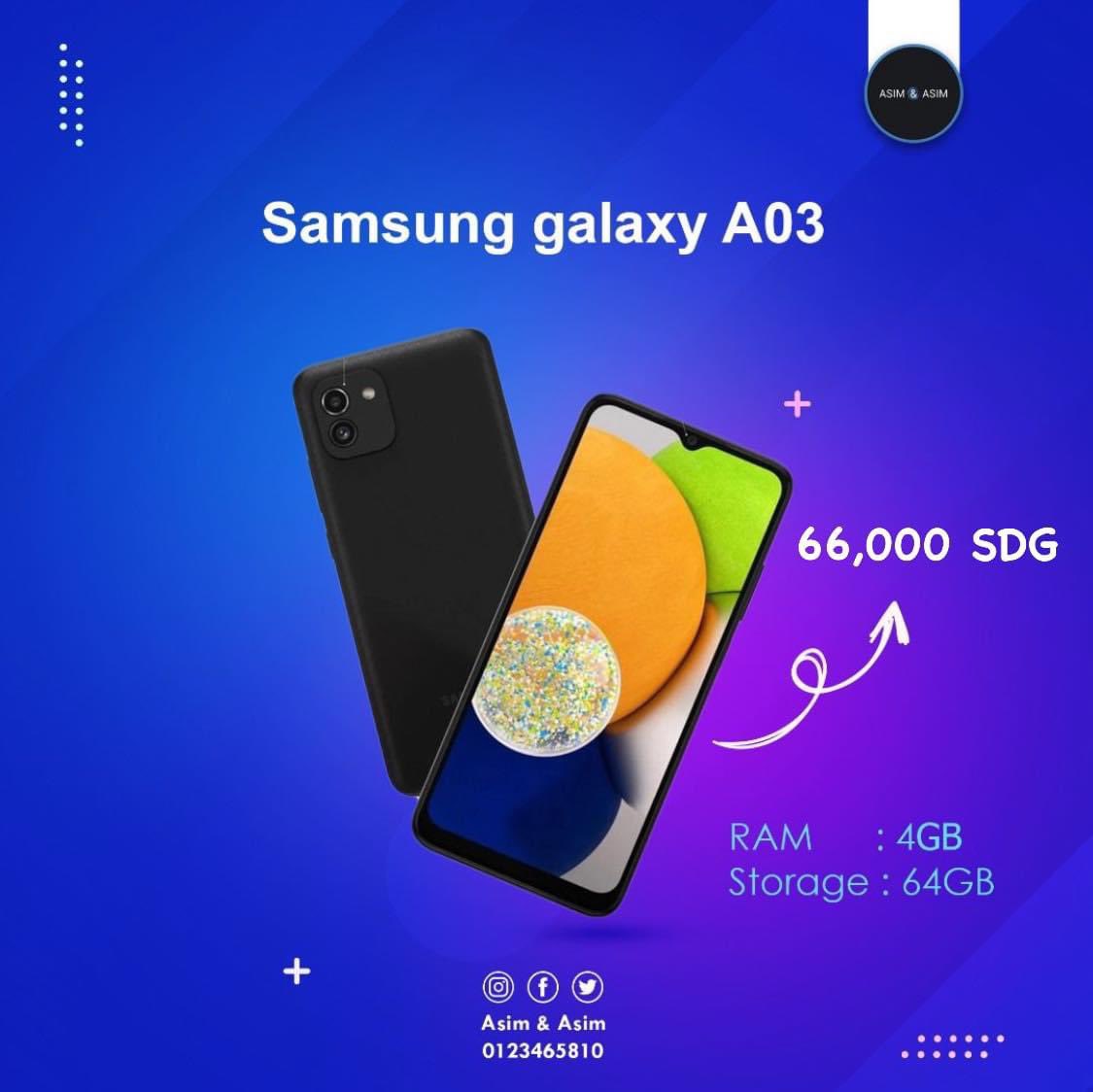 AsimAndAsimsd's tweet photo. جهاز Samsoung Galaxy A03

🔰 Storage : 4/64GB 
🔰 Battery capacity : 5000 mAh 
🔰 Front camera 📷 : 5MP  
🔰 Rear camera 📷 :8MP 
🔰 Network : 5G / 4G / 3G / 2G 
🔰price : 66,000 SDG 

متوفر العرض بجميع فروعنا بالعاصمة ✨

للطلب عبر الواتساب الخاص بنا : 0123465810
#عاصم_وعاصم 
‌‌ https://t.co/jgfjQl82Tp