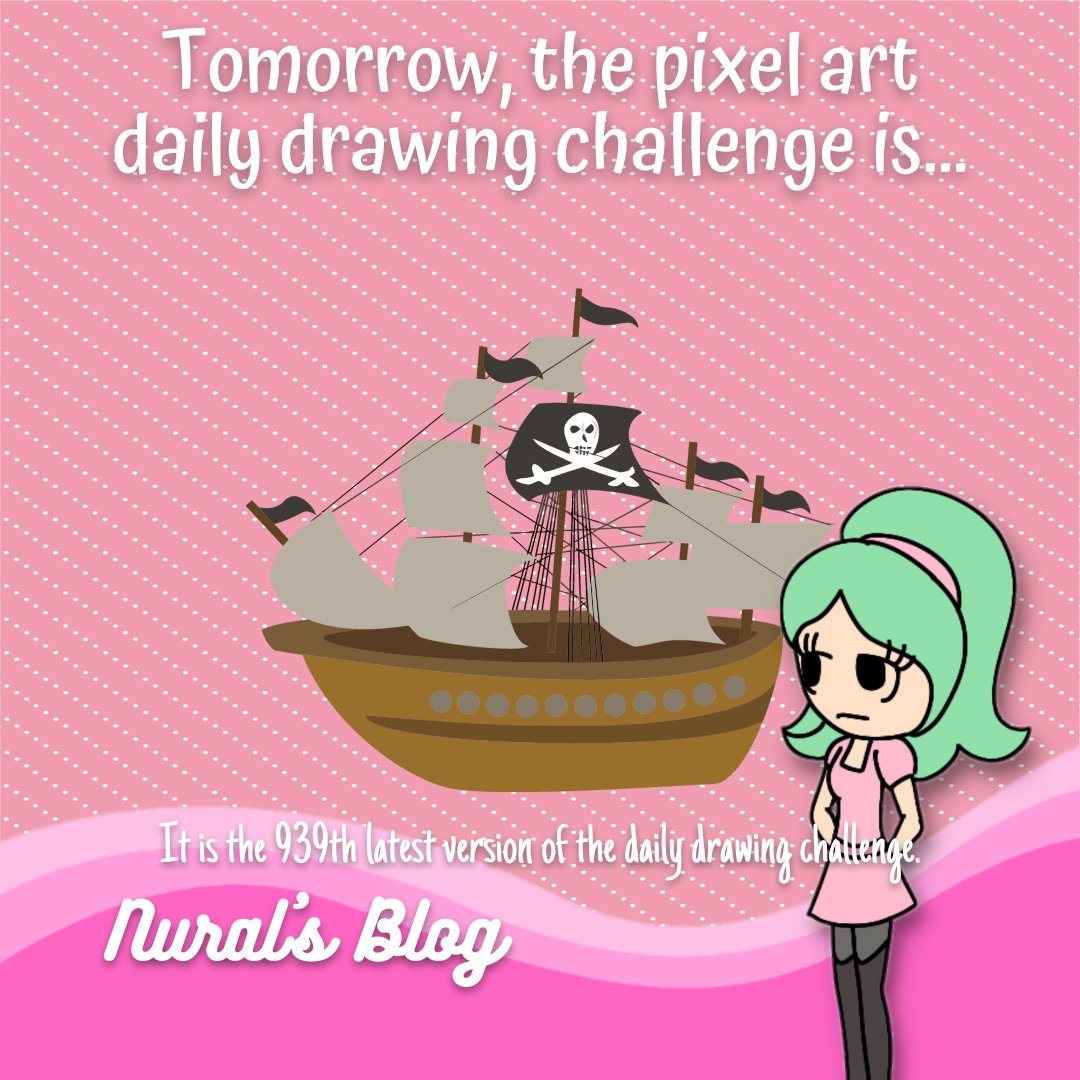 nuralsblog's tweet photo. #PirateShip is the 939th latest version of the #pixelart #dailydrawingchallenge and the 168th in 2022. 🏴‍☠️⛵️ https://t.co/hMTwF7hAap