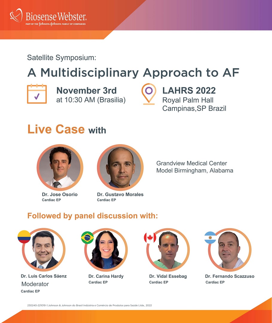 Latin American #EPeeps: are you attending @LAHRSonline1 + @SobracO next week in Brazil? If so, join us for a live case with @josoriomd followed by a panel discussion on improving treatment options in the region. @drluissaenz @CarinaHardy4 @FScazzuso Dr. Vidal Essebag