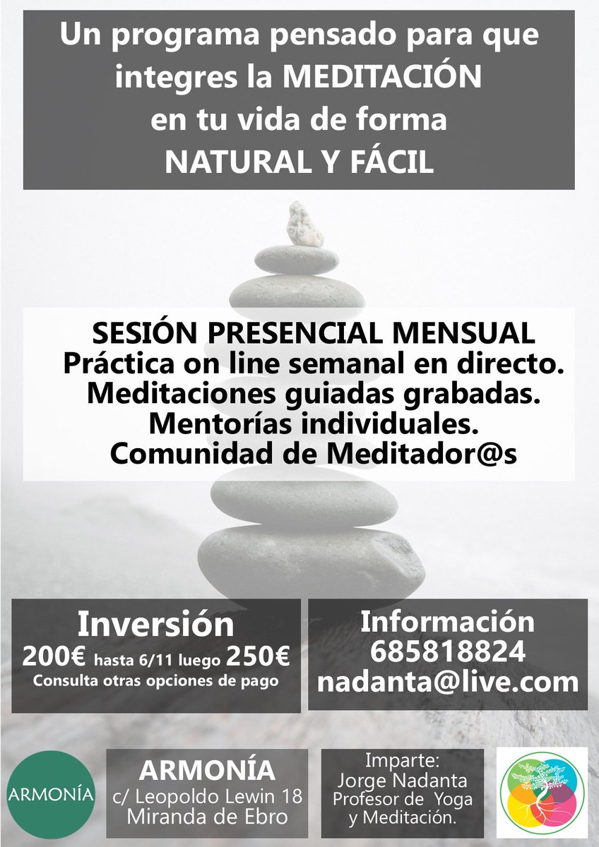 SOYMUSIKA's tweet photo. Nuevo formato: En Noviembre aprendemos a meditar en Armonía ! https://t.co/L8daTXDvLv https://t.co/5bCjOJoPK4