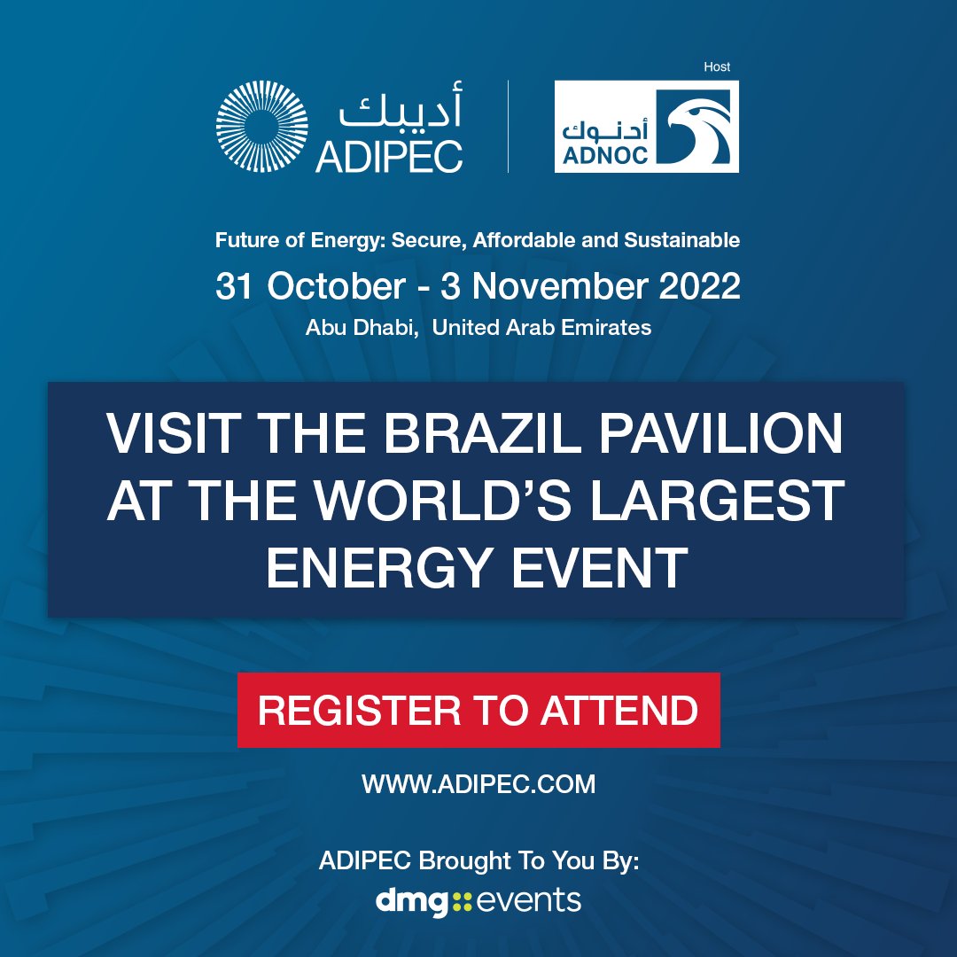 Visit the Brazil Country Pavilion at ADIPEC 2022, the world’s largest energy event 

The Brazil Country Pavilion will attract a number of companies that will represent major opportunities across energy, technologies, equipment, machinery, energy transition &amp; clean tech solutions.