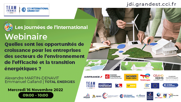 CCIexport_GE's tweet photo. Quelles sont les opportunités de croissance pour les entreprises des secteurs de l’#environnement, de l’efficacité et la transition énergétiques ?
Webinaire animé dans le cadre des Journées de l'International par TotalEnergies &amp; Business France
👉🏻https://t.co/2AHlQxaZbQ https://t.co/e5RIwpQ78u