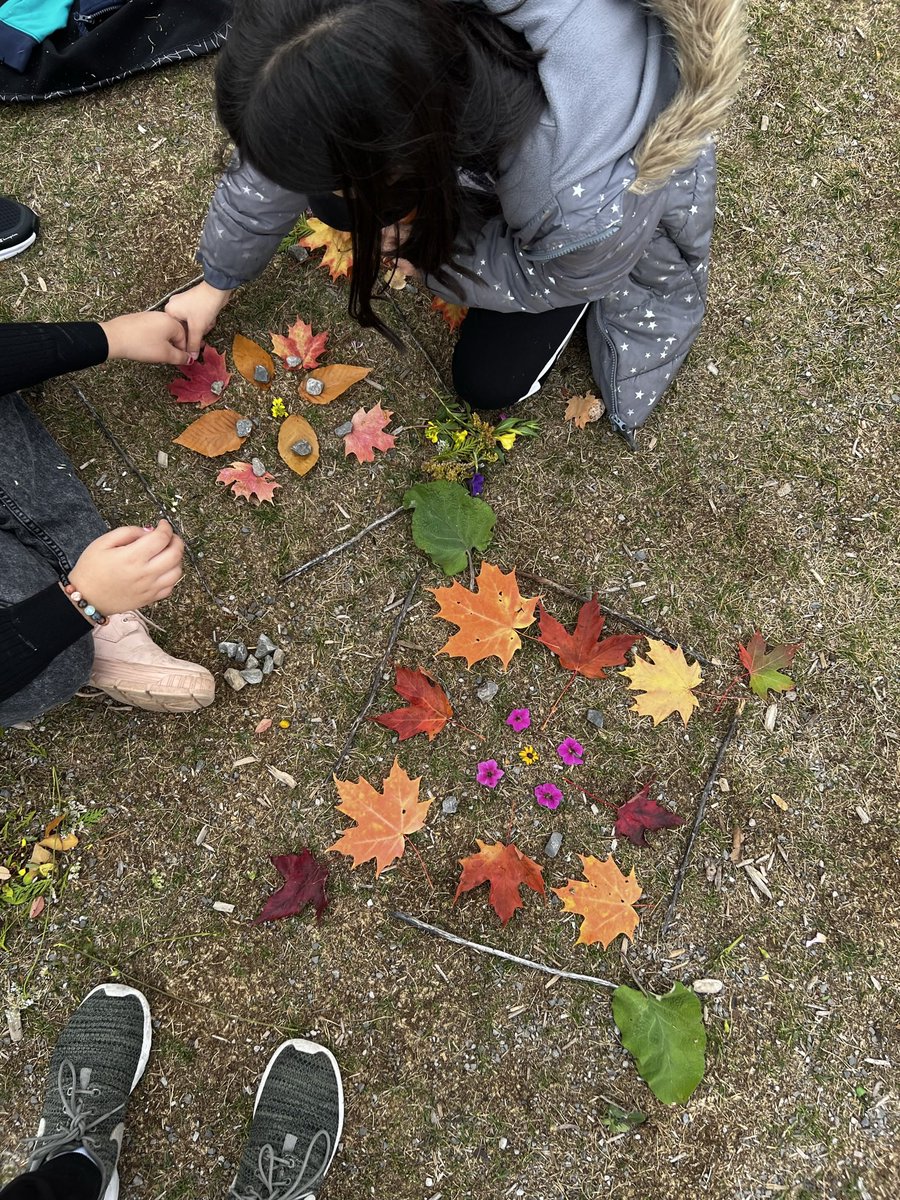 Look at the beautiful art 3/4-1FI created with what was collected at the forest🍂🪨 we focused on symmetry and patterns while creating!  <a href="/ddwhdsb/">Dr. David R. Williams Public School</a>