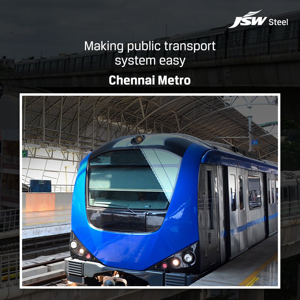 The Chennai Metro rail is expected to reduce the commuting time for passengers by 75% which is a huge feat. This is a luxury most metro cities haven’t achieved yet. About 60000 passengers would benefit from it. #JSWSteel #IconicProjects