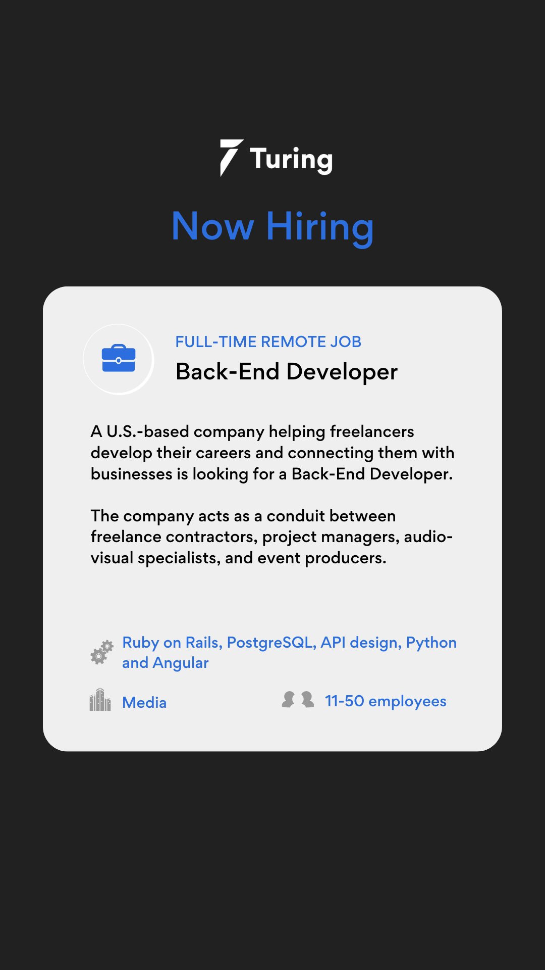Turing Community on Twitter: "#wearehiring 💻Apply now or tag someone