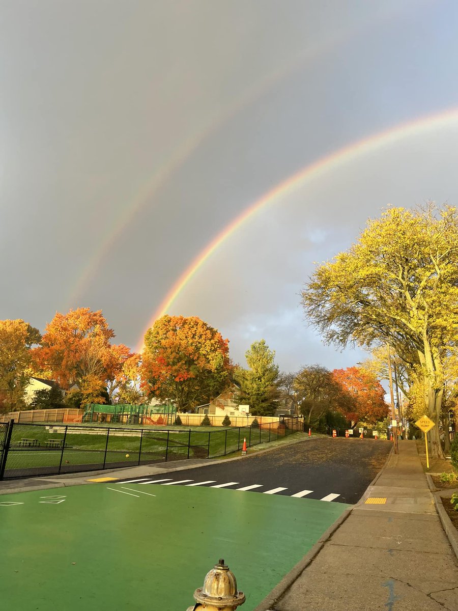Rainbows over the new field #TuckahoeLeadsTheWay