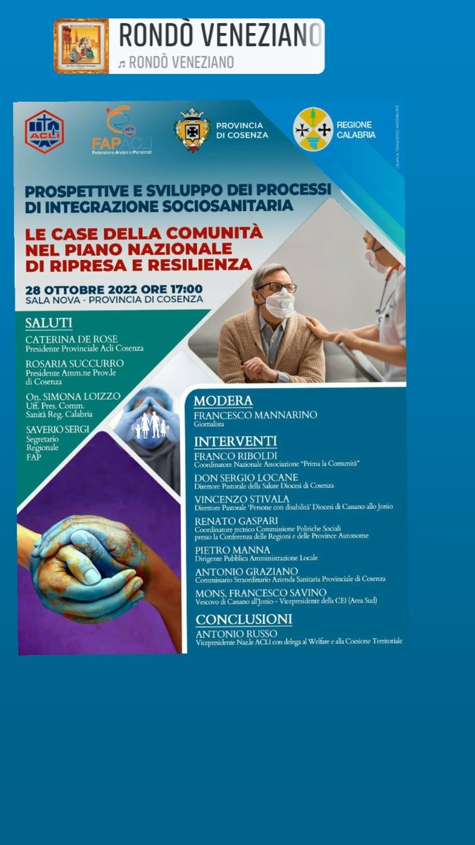 fapacli's tweet photo. CALABRIA: L'INCONTRO SULLE CASE DI COMUNITA'
Domani alle ore 17 un incontro, a Cosenza, per discutere di case di comunità. Tra i soggetti promotori, la #fapacli calabrese https://t.co/LcZGuOX2t9 https://t.co/8SXuchdLUR