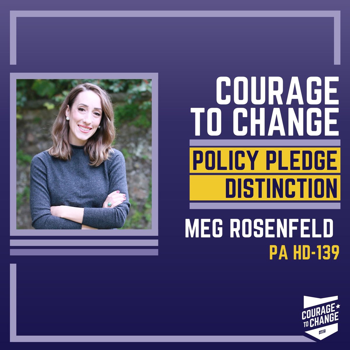 MegRosenfeld's tweet photo. I'm honored to share that my campaign has earned the Policy Pledge Distinction from @CouragetoChange for our commitment to progressive values. Learn more at https://t.co/RwAGVxzdhP https://t.co/acfgFOtQPN