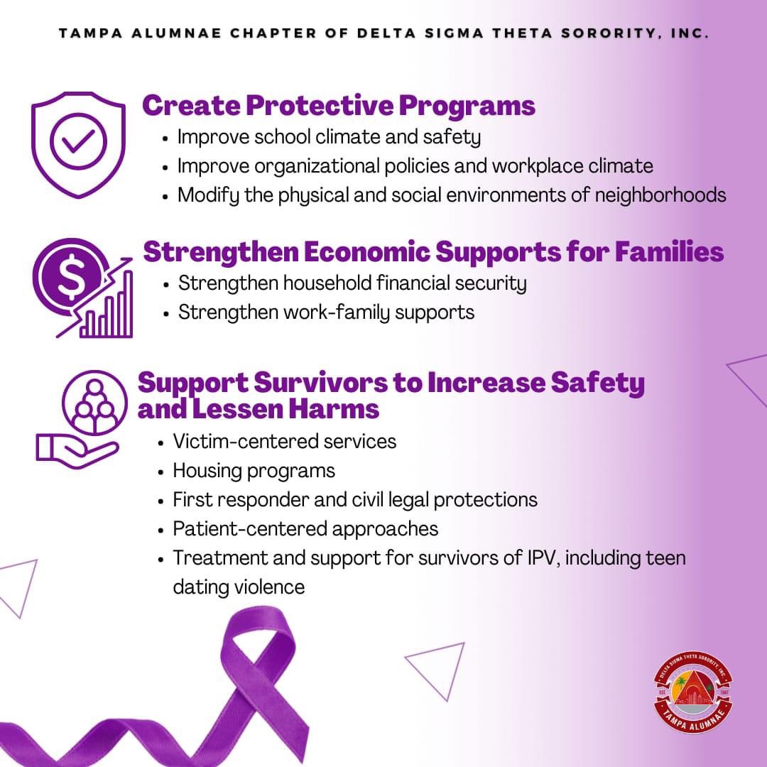 October is #NationalDomesticViolenceAwarenessMonth💜 DV impacts millions of women &amp; men of every race, religion, culture and socio-economic status. Speak up when you see it!

<a href="/TheSpring/">thespring</a> has a 24hr DV crisis line or call the <a href="/NDVH/">National Domestic Violence Hotline</a> 

#TampaAlumnaeDeltas 
#TampaDeltas1947