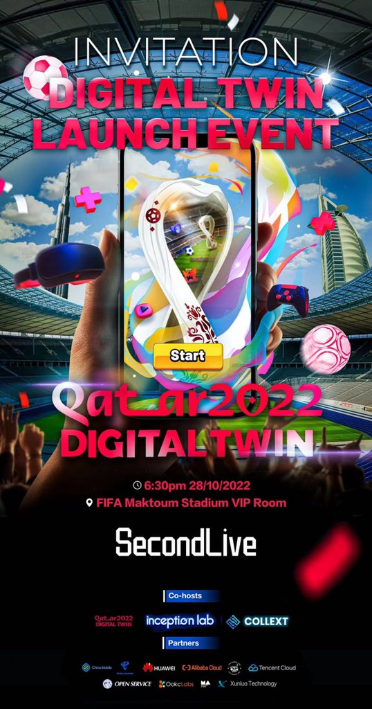 We feel very proud to be the only live broadcast platform to live stream the launch event of the QWC Digital Twin <a href="/qatardigitaltwn/">Qatar 2022 Digital Twin</a>, the first Metaverse of the World Cup. 

⏰ Time:13:30 PM, 28 Oct . (UTC)

🏟 Stay tuned!