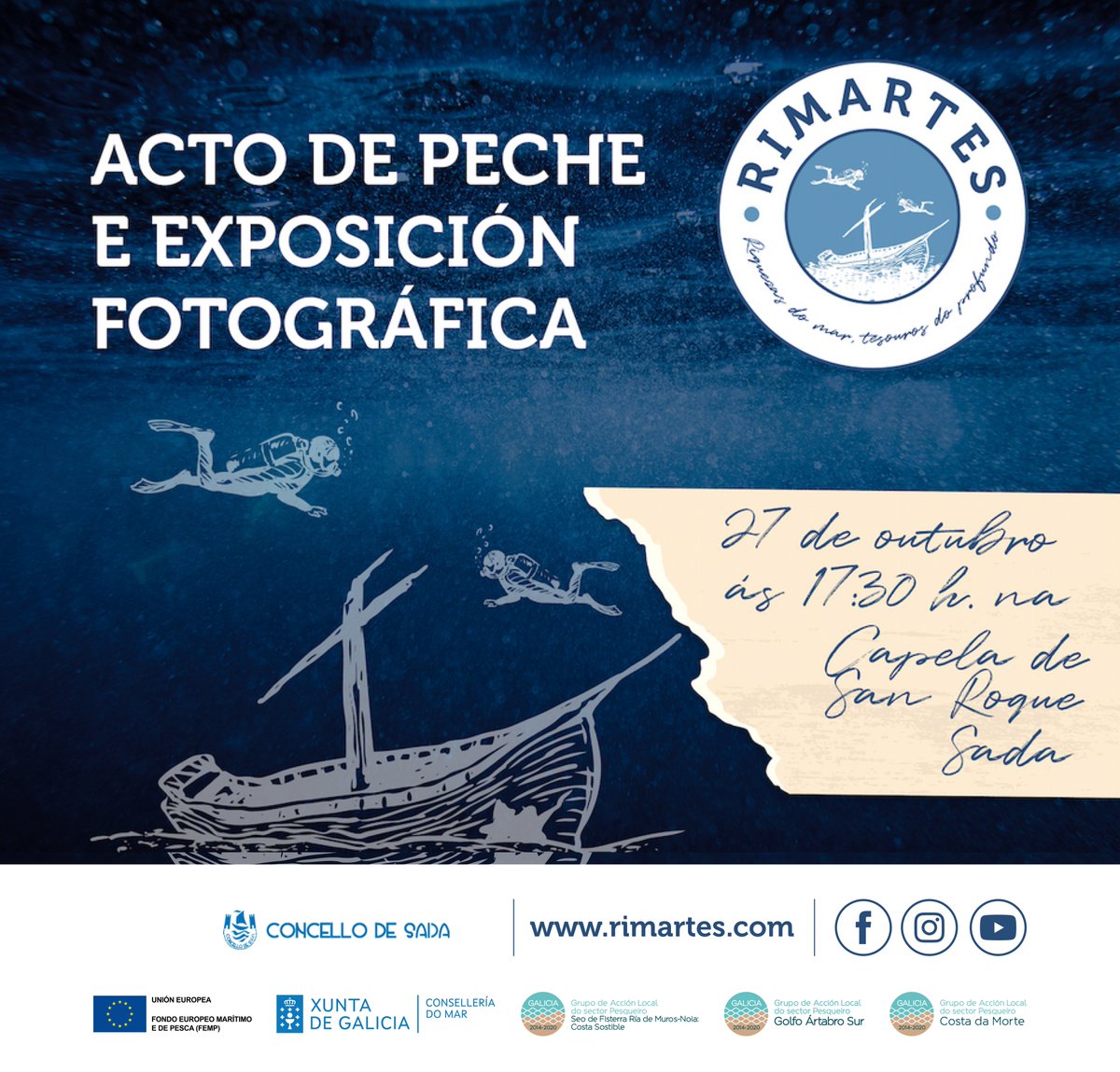 galpartabrosur's tweet photo. 📣 Tras case 2 anos, o noso proxecto @rimartesgalicia chega á fin dunha etapa. Hoxe (17.30h) terá lugar a presentación de resultados na Capela de San Roque #Sada cos GALP promotores @galpartabrosur @GALPCostadMorte e @GCostaSostible e o alcalde anfitrión, Benito Portela. https://t.co/X8SYDwrFrp
