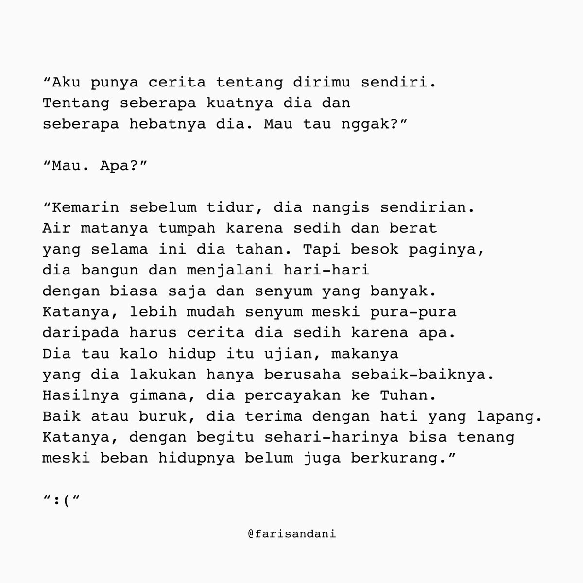 farisandani's tweet photo. Ngobrol sama diri sendiri. https://t.co/v3RD4h1a9A
