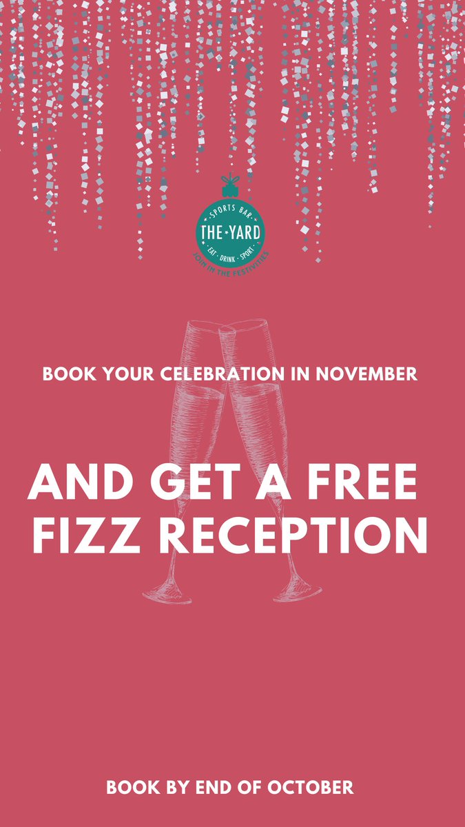 That’s right, if your planning a November celebration, book with us and get. FREE fizz reception!! #ilkley #fizz #party #partyvenue #christmas #ilkleybar