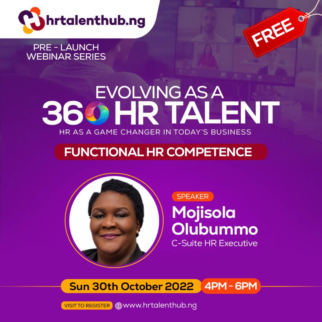 hrtalenthubng's tweet photo. #MojisolaOlubummo will be taking us on the importance of Functional HR Competence as a solid foundation for a successful career in HR. Your depth of knowledge in HR builds your confidence as valued Professional. https://t.co/UMn5Ww5lMj