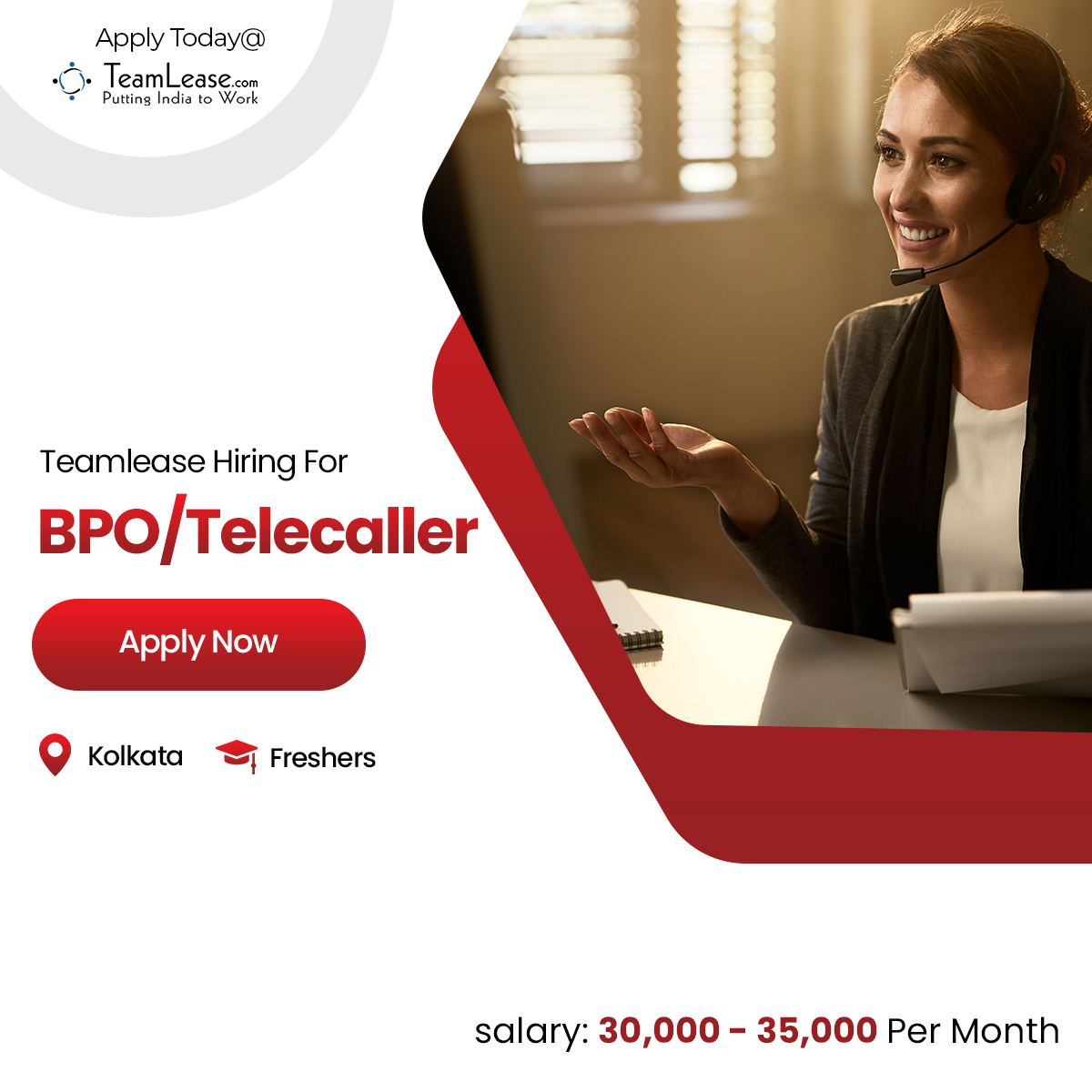 teamleasedotcom's tweet photo. Teamlease Hiring for BPO/Telecaller

Interested candidates Apply Here: https://t.co/DpvyM52NsE

#HotJobOfToday #jobsnotifications #nowhiring #hiring #jobopenings #PuttingIndiaToWork #PuttingIndiaBackToWork  #bpo #bpojobs #bposervices #bpohiring #telecaller #telecallerjobs https://t.co/NrrS5nOIIZ