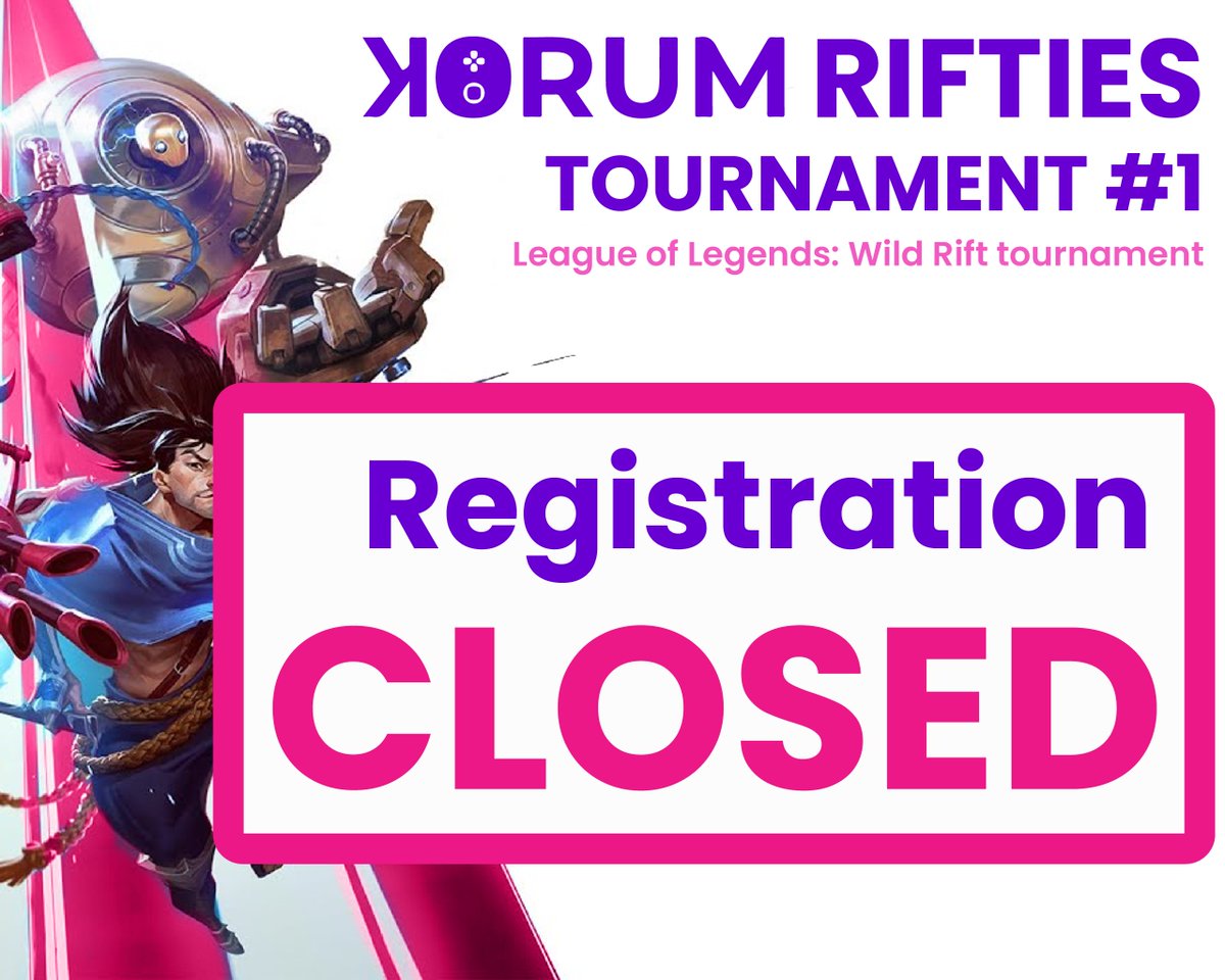 Korumdotio's tweet photo. The sign-up to our upcoming tournament has been closed, I hope your team made it into our list! 🏆

If not sign up again next time! 😁🍀

To see the provisory bracket just head over to https://t.co/dmP1W9SDZU 
(the bracket is subject to changes until the tournament start) https://t.co/qwTTbfNMez