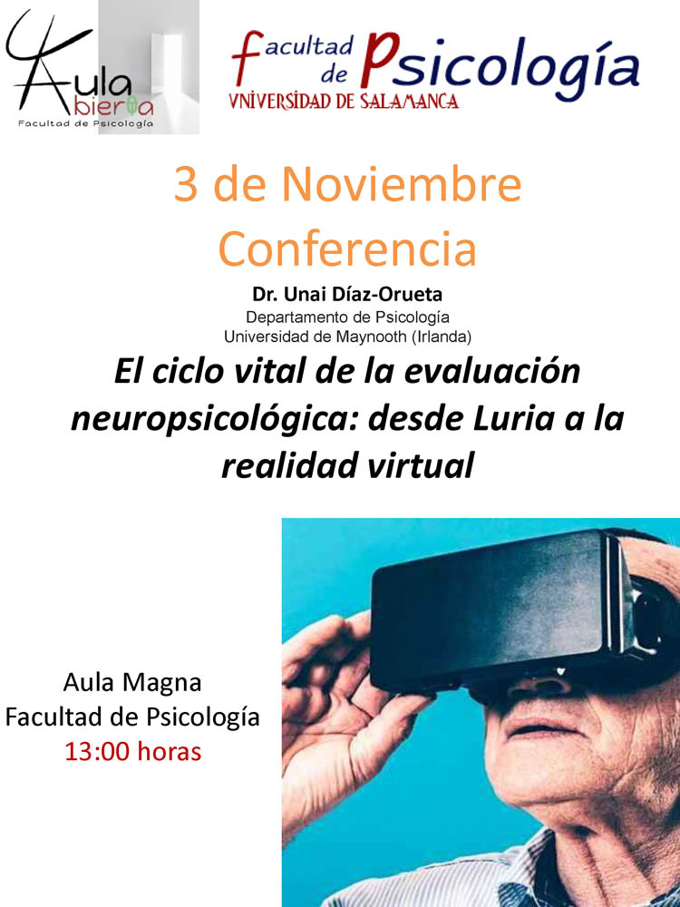 PsicologiaUSAL's tweet photo. #AulaAbierta El ciclo vital de la evaluación neuropsicológica: desde Luria a la realidad virtual https://t.co/rYui2c4xms https://t.co/BlBbUDtyaS