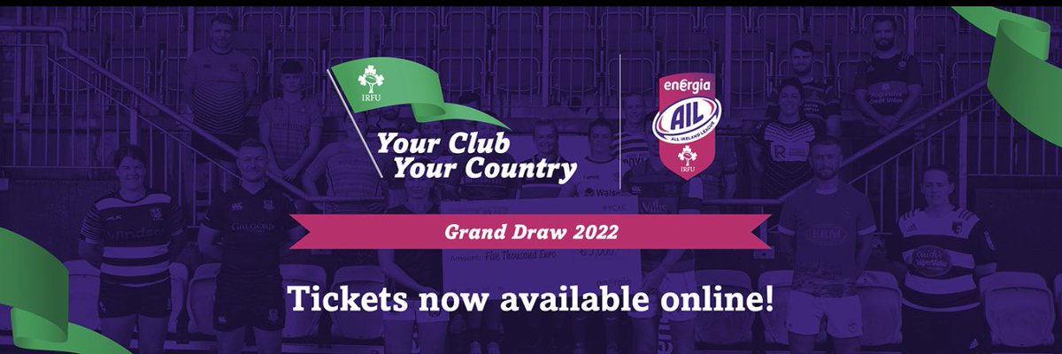 DundalkRFC's tweet photo. The IRFU Your Club Your Country Draw is back and there are lots of great prizes to be won. Tickets are €10 each and 100% of money raised through ticket sales is retained by the Club. Click on the link here to buy tickets. 
https://t.co/rZtwOdlKIm https://t.co/sucgICbsXZ