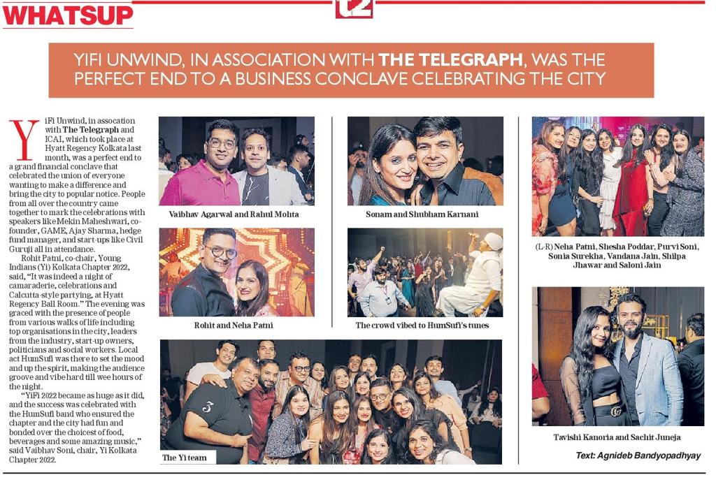 When the city celebrated a one of its kind
Financial Conclave…YiFi!!! 
YiFi Unwind with Humsufi taking the stage for a rocking night ! 
Here’s how t2 covers it at large !