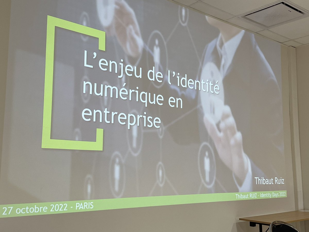 jbonnaventure's tweet photo. L'enjeu de l'identité numérique en
entreprise #identitydays2022 https://t.co/TSgPydnbNP