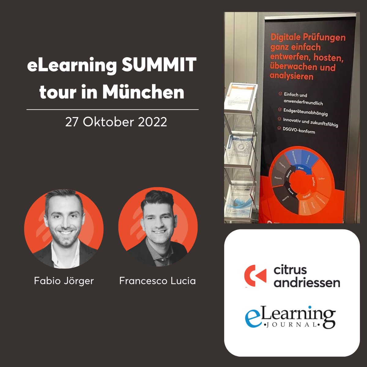 digtaaltoetsen's tweet image. 🇩🇪 | Aanwezig op eLearning Summit in München | 🇩🇪 
Vandaag zijn onze collega’s Fabio Jörger en Francesco Lucia aanwezig in het Duitse München bij de eLearning SUMMIT.
#elearningSummit #München #OptimumAssessment #DigitaalLeren #DigitaalToetsen