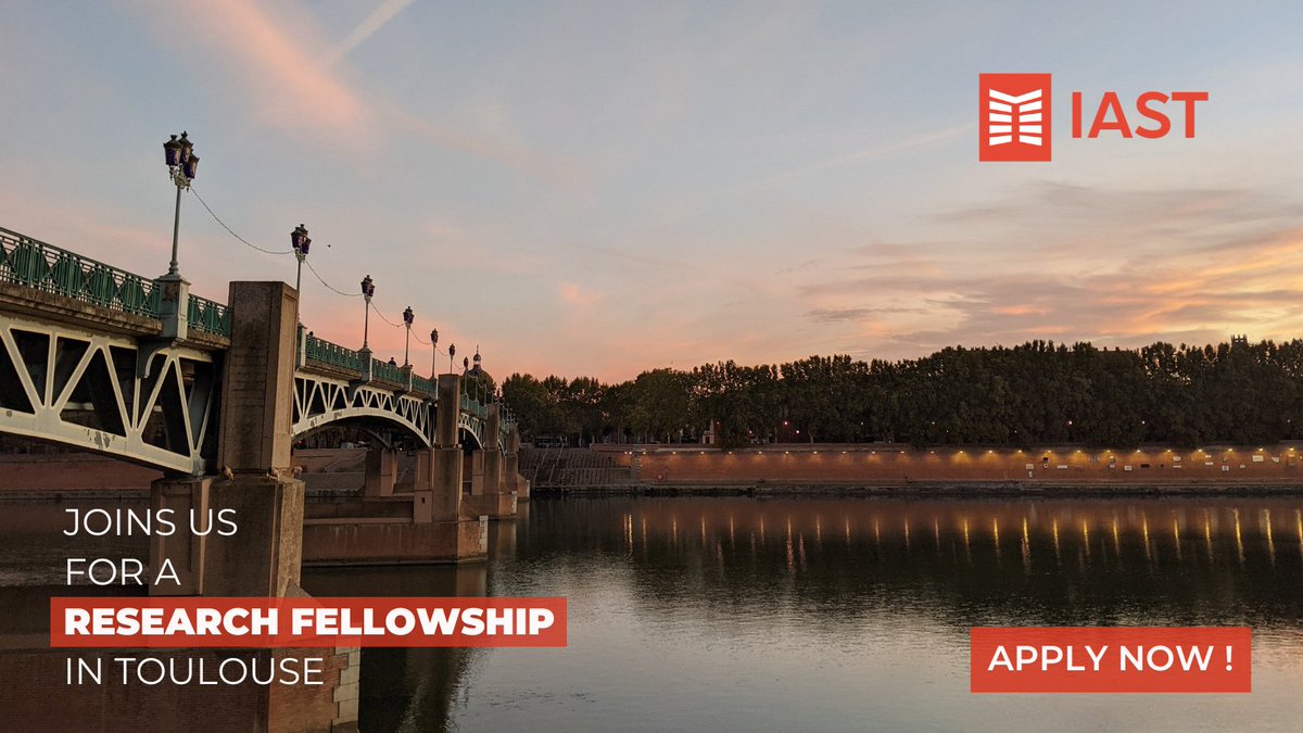 The IAST is offering Post-doctoral Research Fellowships in a large range of disciplines in the social and behavioral sciences.
📝Join our interdisciplinary research teams and apply before November 15!
👉iast.fr/research-fello…
#postdoc #Job #AcademicJobs
