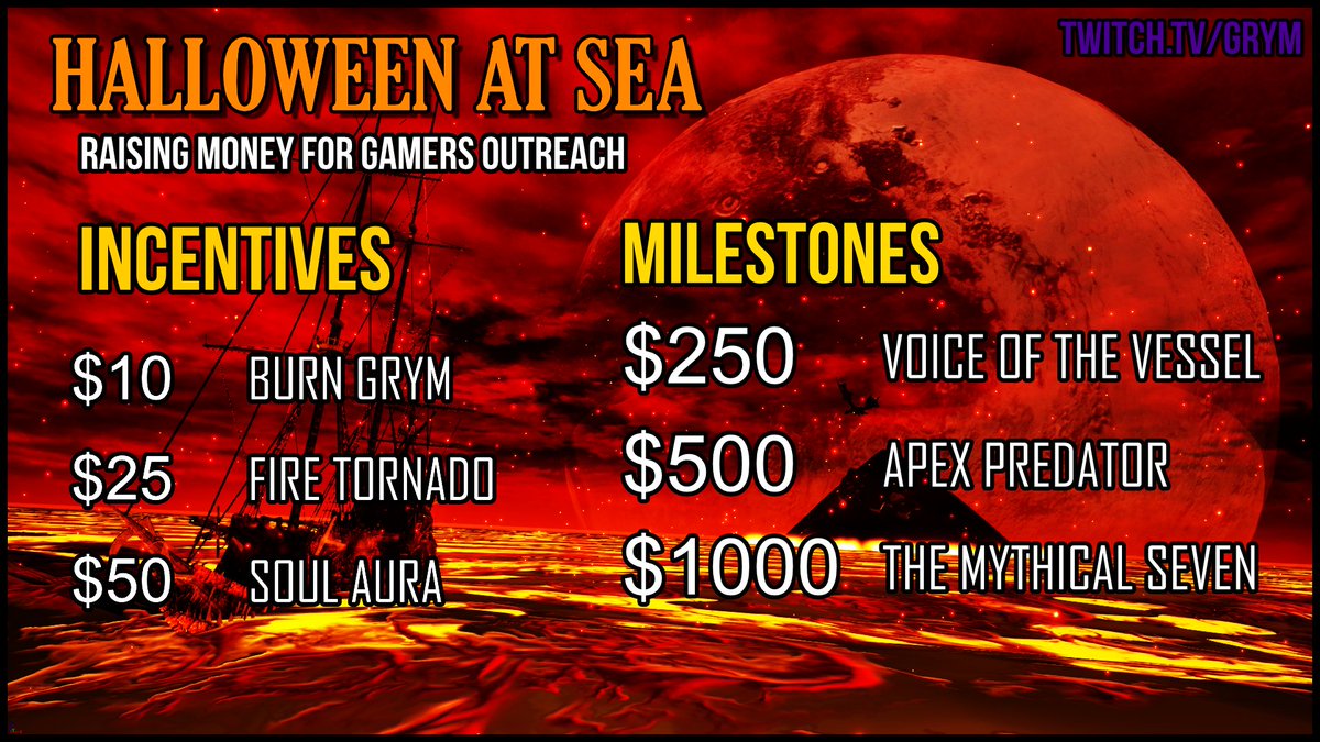 GrymOfficial's tweet image. Hey legends 🤘

Please join me on my next stream for this epic Halloween event. 

Raising $1000 for @GamersOutreach so they can build the slickest gaming stations for kids in hospital.

Gonna be a blast man. 🎸🔥
In your timezone;
twitch.tv/Grym/schedule