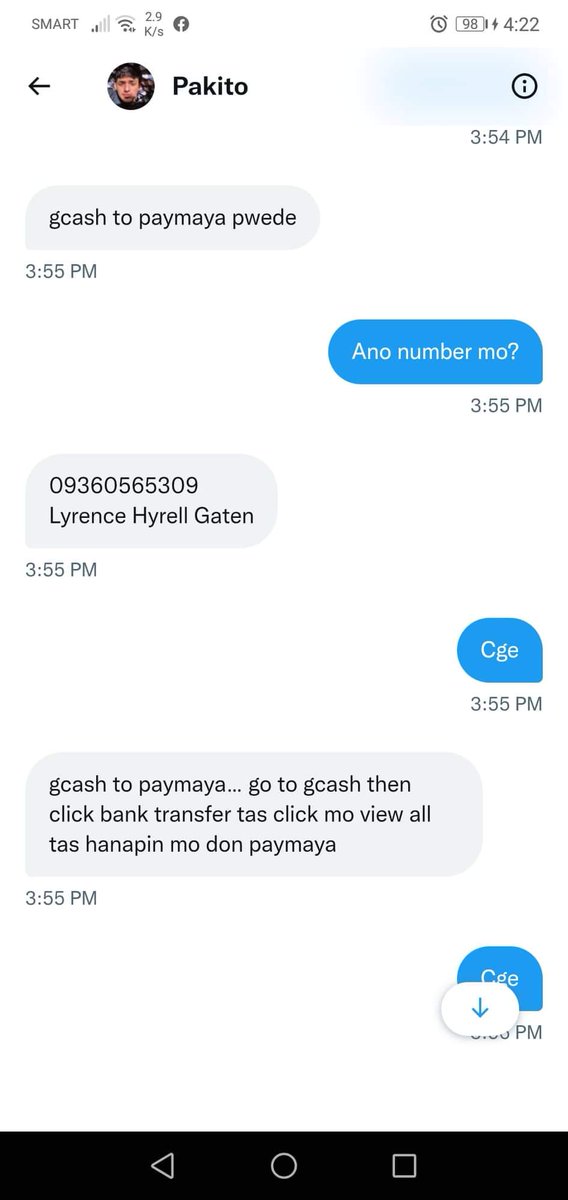 holamima's tweet photo. SCAM ALERT!!! 
Karoommate ko bumili ng access sa tg ni @Pakitoleenew worth of php 100 maliit na amount lang yan but still pera parin yan at pinaghirapan niya yan nakitain. After sending the money from gcash to paymaya blinock na niya. Just setting up an awareness to everyone. https://t.co/vp7Ihchnwu