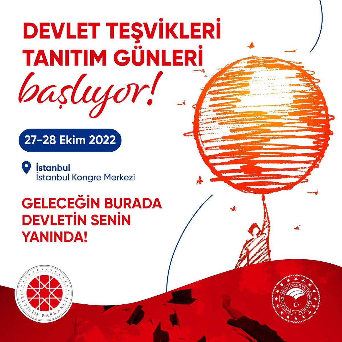 Devlet Teşvikleri Tanıtım Günleri 27-28 Ekim’de İstanbul’da gerçekleşecek.

Hayallerini, hedeflerini ve projelerini gerçekleştirebileceğin teşvikler ve imkânlar seni bekliyor. <a href="/iletisim/">T.C. İletişim Başkanlığı</a> 

Bakanlığımızın standına uğramayı unutmayın😊 

#DevletinSeninYanında