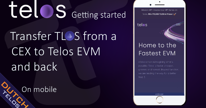 DutchTelos's tweet photo. Heard good things about #telos and the #tEVM?

Transfer #TLOS from a #CEX to #telosEVM! 👇 (On mobile 📱)

For more questions, check out: https://t.co/LID8alXlO7 ✨