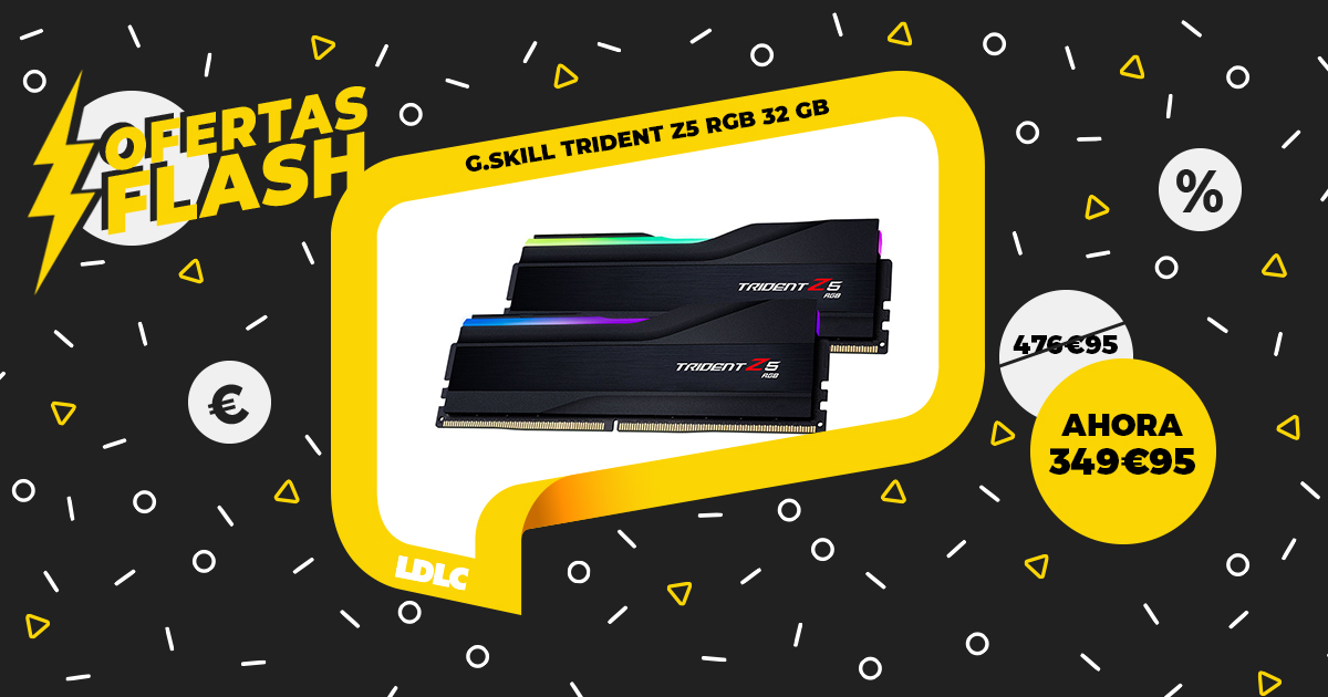 LDLC_ES's tweet photo. ⚡ FLASH PROMO: G.Skill Trident Z5 RGB 32 GB (2 x 16 GB)
⚠ Sólo hasta el 31/10
👉 https://t.co/GllZ4mQEbj
✄ -------------
⚡ ¡Descubre todas nuestras OFERTAS FLASH!
👉 https://t.co/LHkHSe85c1 
#ldlcespaña #tutiendaonline #promoldlc #hitech #promoflash #planazoldlc #promosflash https://t.co/rGKBVZv3Oj