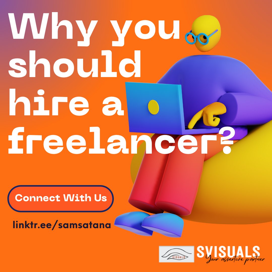 SVISUALSdigital's tweet photo. 🧑‍💻⌨️
Freelancers are often hired because they have the skills, expertise, and experience to get a job done. They also have the flexibility to work on a specific project that is not their day-to-day work. DM me if you have ANY questions! #SVISUALS #freelancer #digitalmarketing https://t.co/o37QYdJT5Q