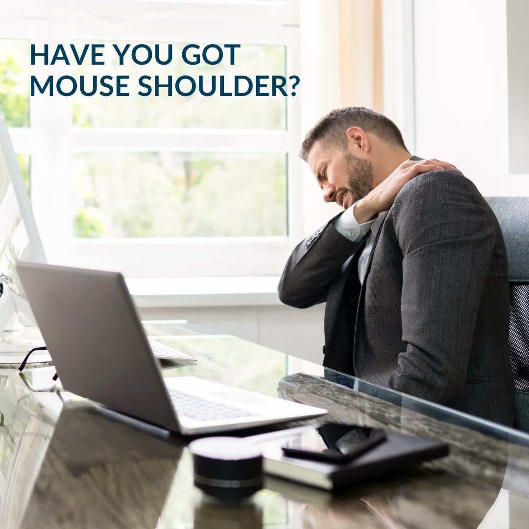 Are you suffering from mouse shoulder?
.
Work-related shoulder pain is becoming more and more common one of the causes is using a mouse causing 'mouse shoulder'. 

We've got some great tips to help you deal with shoulder pain in our handy blog here... buff.ly/3Tbe4X5