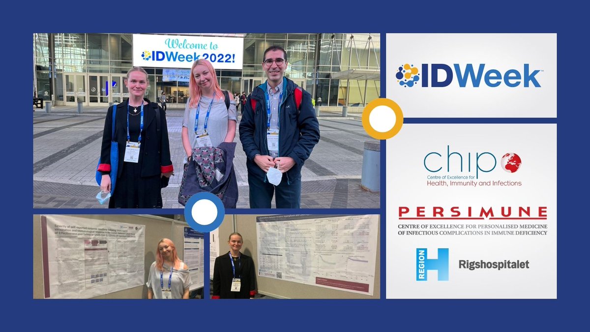 PERSIMUNE's tweet photo. Last week on 19-23 October our young researchers Signe, Ramtin and Wendy presented some of #PERSIMUNE's research at @IDWeek2022
#PrecisionMedicine https://t.co/33KfpqTVVS