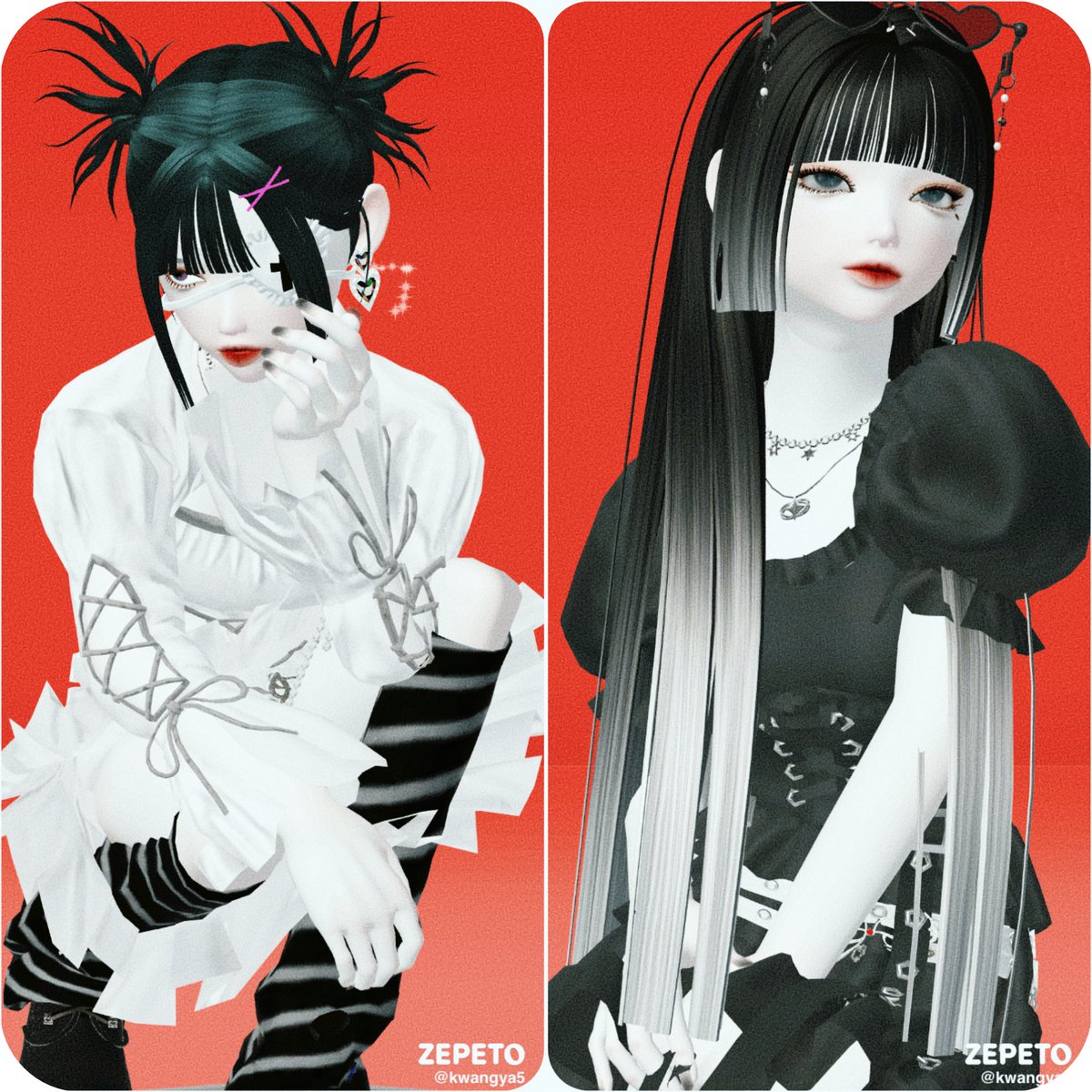 「画家がZEPETOいじって作るモノクロファッション('-').... 」|細川成美のイラスト