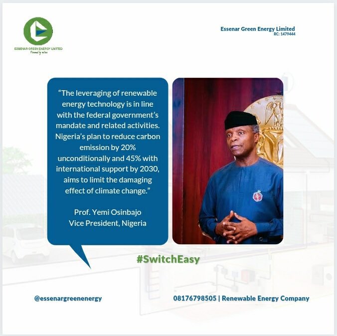 iMajorX's tweet photo. Let us make your #switcheasy and affordable, with zero Wahala. Call us or send a message @EssenarGreen for enquiries. Let us handle all your energy matters.
Kindly retweet when you come across this 🤞🏾 https://t.co/Vn2aX0opej